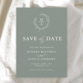 Diepe sep Simple Elegant Monogram Save the Date