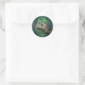 Diepe slaap- handgemaakte kunst ronde sticker (Tas)