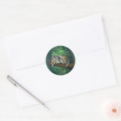 Diepe slaap- handgemaakte kunst ronde sticker (Envelop)
