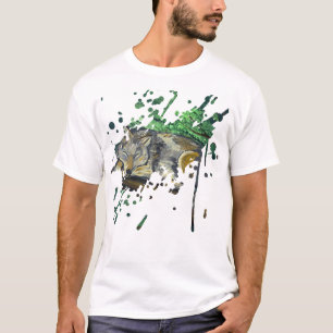 Diepe slaap- handgemaakte kunst t-shirt