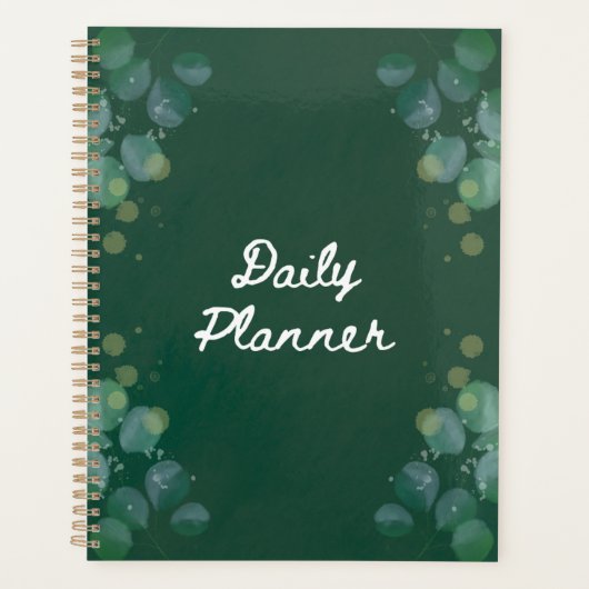 Diepe Smaragdgroene & Moderne Botanische Esthetiek Planner (Voorkant)