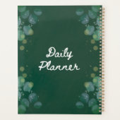 Diepe Smaragdgroene & Moderne Botanische Esthetiek Planner (Achterkant)