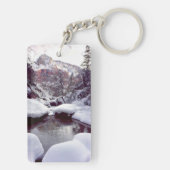 Diepe sneeuw bij Middle Emerald Pools Sleutelhanger (achterkant)