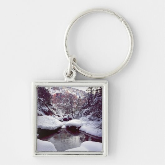 Diepe sneeuw in Middle Emerald Pools Sleutelhanger (Voorkant)