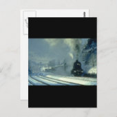 Diepe sneeuw maakt de going_Steam Trains Briefkaart (Voorkant / Achterkant)