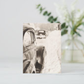 Diepe sneeuwwagen briefkaart (Staand voorkant)