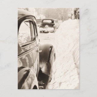 Diepe sneeuwwagen briefkaart