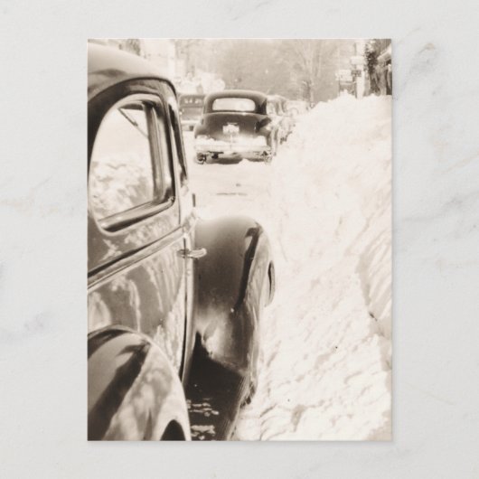 Diepe sneeuwwagen briefkaart (Voorkant)