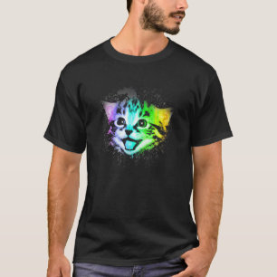 Diepe sterrenstelsel ruimte poes kat t-shirt