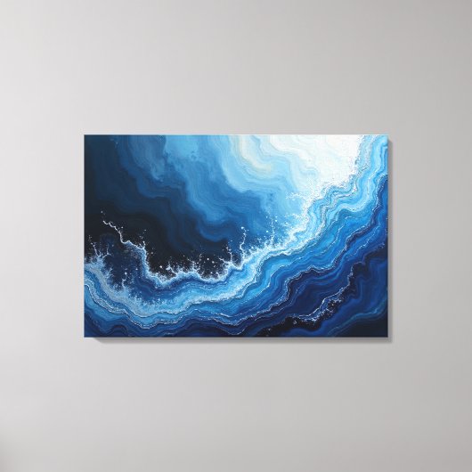 Diepe Stroom: Abstracte Oceaanwoede Canvas Afdruk (Voorkant)