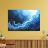 Diepe Stroom: Abstracte Oceaanwoede Canvas Afdruk (Insitu (Woonkamer))