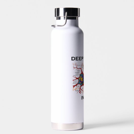 Diepe Thinker Inside Neuron Synapse Geek Attitude Waterfles (Rechts)