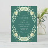 Diepe Turquoise Crème Ranunculus Eucalyptus Bruilo Kaart (Staand voorkant)