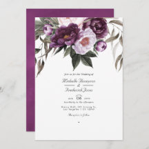 Diepe Velvet Floral QR Code RSVP Weddenschap