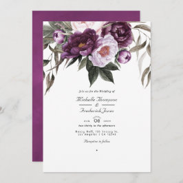 Diepe Velvet Floral QR Code RSVP Weddenschap Kaart