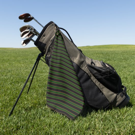 Diepe vintage gestreepte groene golfhanddoek (Groen)