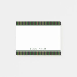 Diepe vintage gestreepte groene patroon aangepast post-it® notes