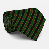 Diepe vintage gestreepte groene patroon das (Opgerold)