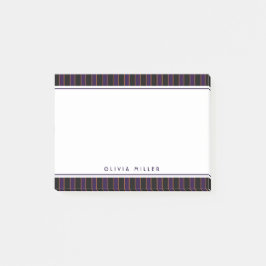 Diepe vintage gestreepte paarse patroon aangepast post-it® notes
