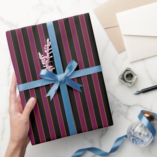 Diepe vintage gestreepte patroon inpakpapier rol (Geschenken)