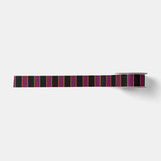 Diepe vintage gestreepte roze patroon satijnen lin lint (Voorkant)