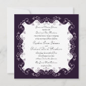 Diepe Violet Paars Square Wedding Invitations Kaart (Voorkant)