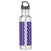 Diepe Violette Morgen Glorie Bloemenpatroon Waterfles (Achterkant)