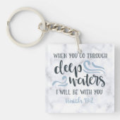Diepe wateren | Aanmoediging van Bijbelse Verse Gi Sleutelhanger (Voorkant)