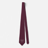 Diepe wijn broer van de bruidegom monogram bruilof stropdas (Voorkant)