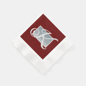 Diepe wijn- en zilveren monogram servetten (Hoek)