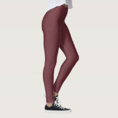 Diepe Wijn Rood Effen Kleur Leggings (Rechts)