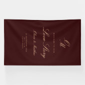 Diepe wijn welkom bruiloft spandoek (Horizontaal)