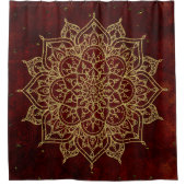 Diepe wijnen Rood Mandala & Glam Modern Chic Douchegordijn (Voorkant)