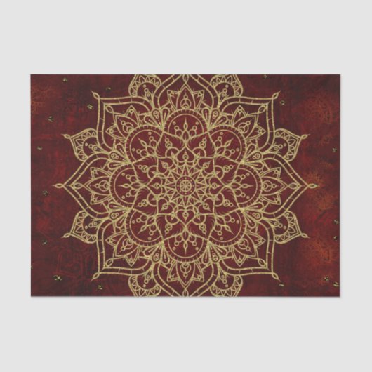 Diepe wijnen Rood Mandala & Glam Modern Chic Tissuepapier (Voorkant)