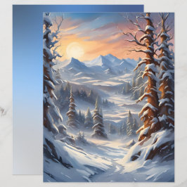 Diepe winter in de bergen scrapbookpapier