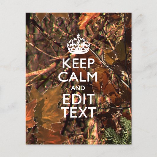 Diepe Woods Camo Herfst Blijf Kalme Je Tekst Flyer (Voorkant)