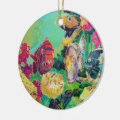 Diepe Zee Beauties Vis Keramisch Ornament (Links)