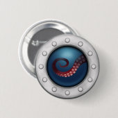 Diepe Zee Creëer Steampunk Ocean Explorer Octopus Ronde Button 5,7 Cm (Voorkant /achterkant)