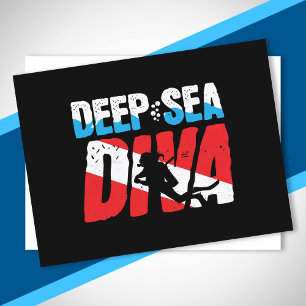 Diepe Zee duiken - duikvlucht - Scuba-duiker Briefkaart