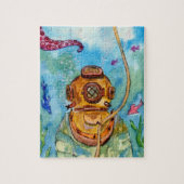 Diepe Zee duiker onderwater Legpuzzel (Verticaal)