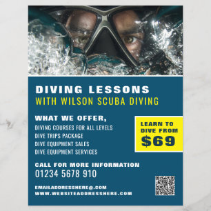 Diepe Zee-duiker, Scuba-duikles Adverteren Flyer