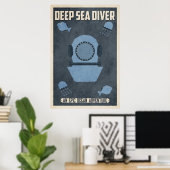Diepe Zee-duiker (Vintage Poster Design) (Thuiskantoor)
