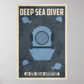 Diepe Zee-duiker (Vintage Poster Design) (Voorkant)
