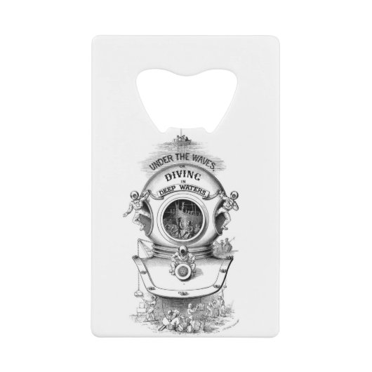 Diepe Zee duikhelm Creditkaart Flessenopener (Voorkant)