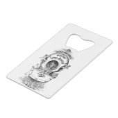 Diepe Zee duikhelm Creditkaart Flessenopener (Voorkant Gekanteld)