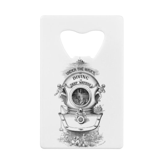 Diepe Zee duikhelm Creditkaart Flessenopener (Achterkant)