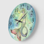 Diepe Zee Galaxy Mermaid Wall Clock Grote Klok (Hoek)