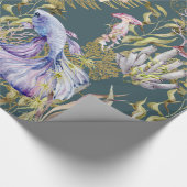 Diepe Zee Gold Shimmer onderwater Koral Fish Cadeaupapier (Hoek)