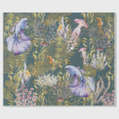 Diepe Zee Gold Shimmer onderwater Koral Fish Cadeaupapier (Vlak)