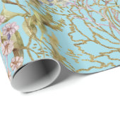 Diepe Zee Gold Shimmer onderwater Koral Fish Cadeaupapier (Rol Hoek)